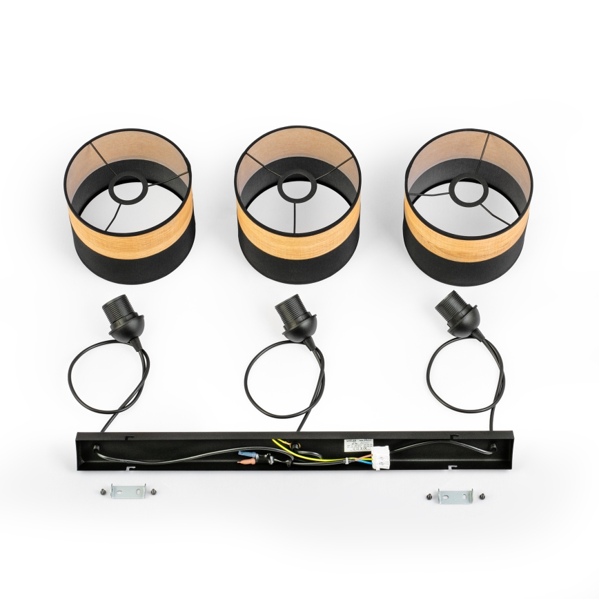 Pendelleuchte ALBA 3xE27/15W/230V schwarz/braun