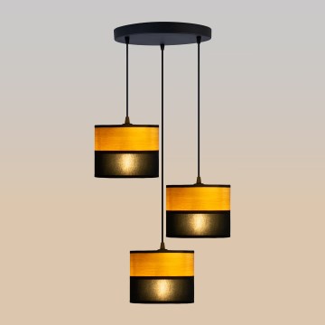 Pendelleuchte ALBA 3xE27/15W/230V Ø 40 cm schwarz/braun