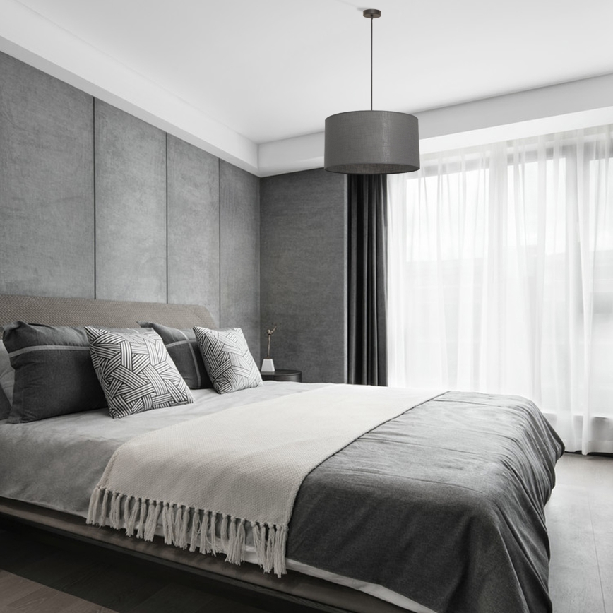 Pendelleuchte ALBA an Kabel, 1x E27, 15 W, 230 V, Ø 45 cm, grau