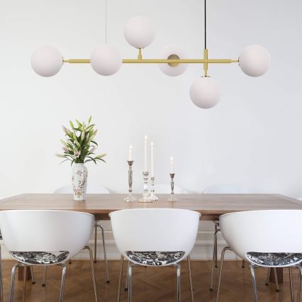 Pendelleuchte ALISA, 6xE14/40W/230V, goldfarben