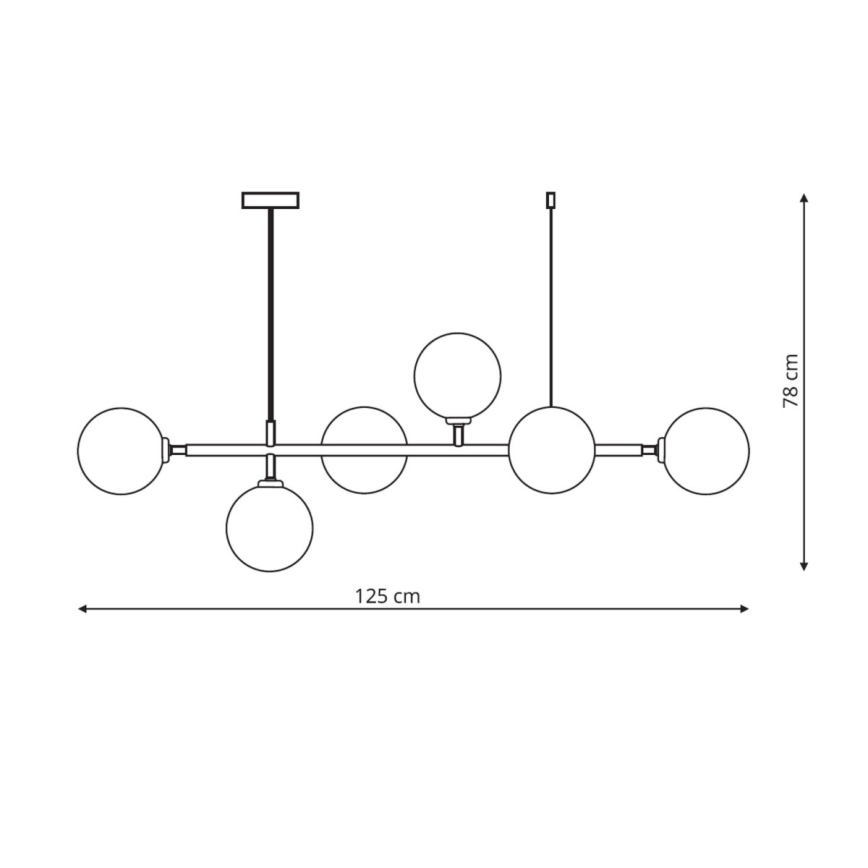 Pendelleuchte ALISA, 6xE14/40W/230V, goldfarben