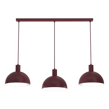 Pendelleuchte an Drahtseil HANDA 3xE27/15W/230V Bordeaux