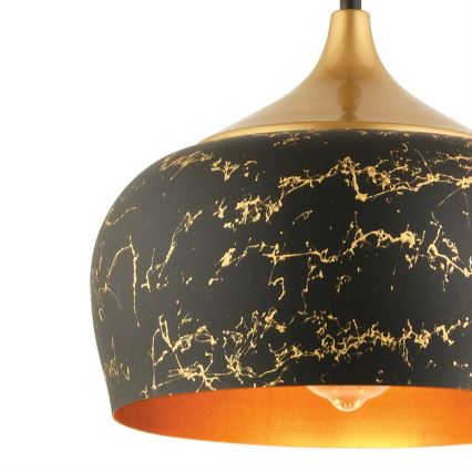 Pendelleuchte an Drahtseil MONZA 1xE27/40W/230V Ø 30 cm schwarz/bronze