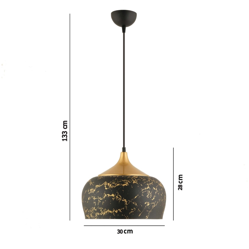 Pendelleuchte an Drahtseil MONZA 1xE27/40W/230V Ø 30 cm schwarz/bronze