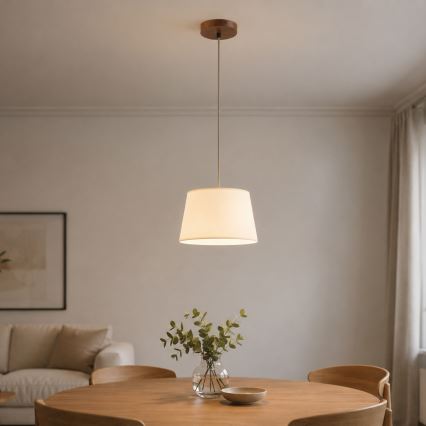 Pendelleuchte an Kabel AIDA 1xE27/15W/230V Ø 25 cm Eiche/Creme