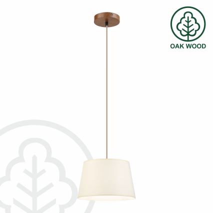 Pendelleuchte an Kabel AIDA 1xE27/15W/230V Ø 25 cm Eiche/Creme