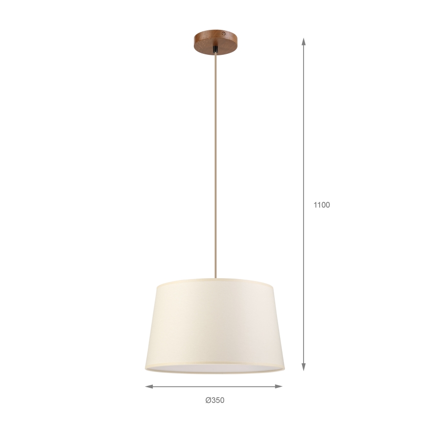 Pendelleuchte an Kabel AIDA 1xE27/15W/230V Ø 35 cm Eiche/Creme