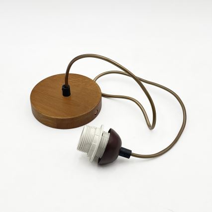 Pendelleuchte an Kabel AIDA 1xE27/15W/230V Ø 35 cm Eiche/Raffia