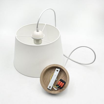 Pendelleuchte an Kabel AIDA 1xE27/60W/230V Ø 25 cm Eiche/Weiß