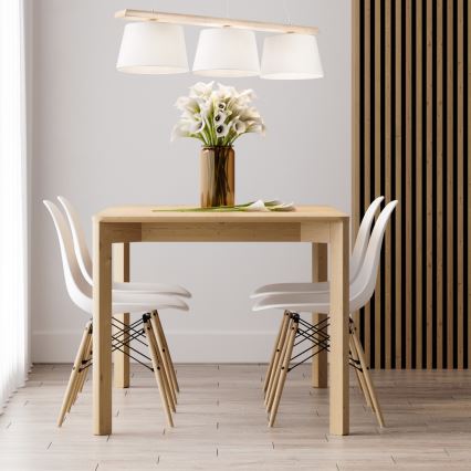 Pendelleuchte an Kabel AIDA 3xE27/60W/230V Eiche/Weiß