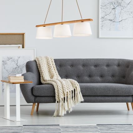 Pendelleuchte an Kabel AIDA 3xE27/60W/230V pr. 25 cm Eiche