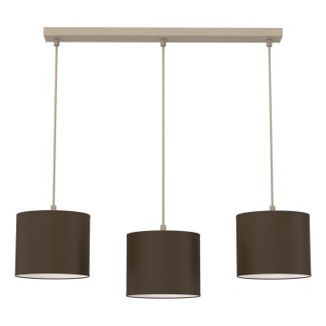 Pendelleuchte an Kabel ARDEN 3xE27/15W/230V beige/braun