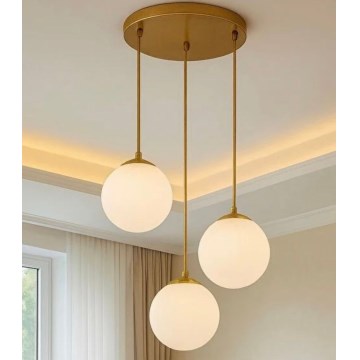 Pendelleuchte an Kabel BALLISTIC 3xE27/40W/230V, goldfarben