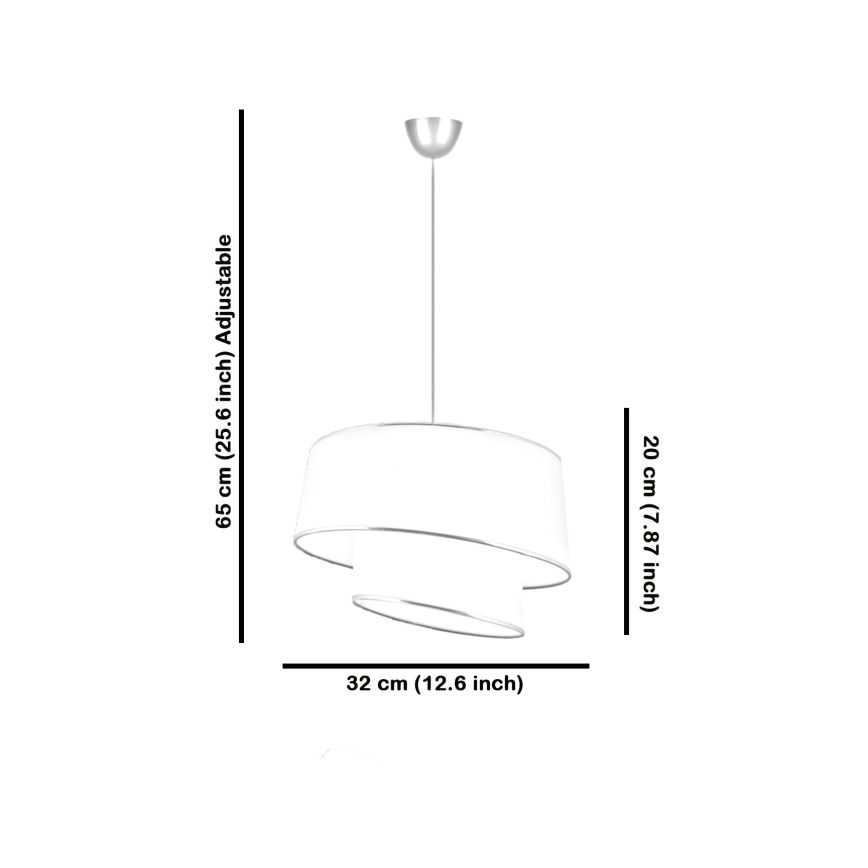Pendelleuchte an Kabel BARETTE 1xE27/60W/230V creme/glänzender Chrom