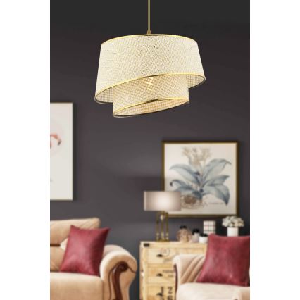 Pendelleuchte an Kabel BARETTE 1xE27/60W/230V creme/gold