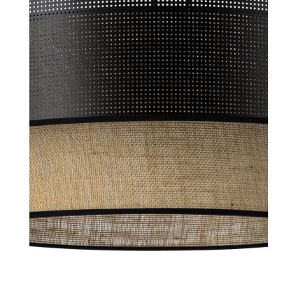 Pendelleuchte an Kabel BORHO 1xE27/60W/230V Ø 40 cm schwarz/jute