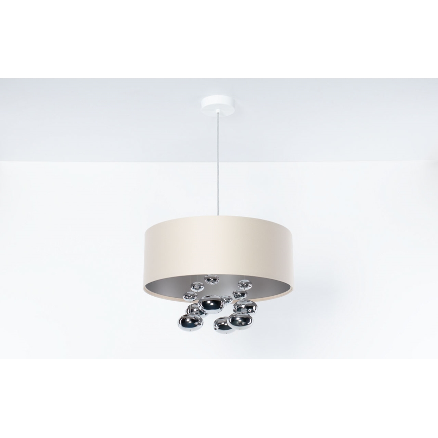 Pendelleuchte an Kabel BUBBLE 1xE27/60W/230V Ø 40 cm beige