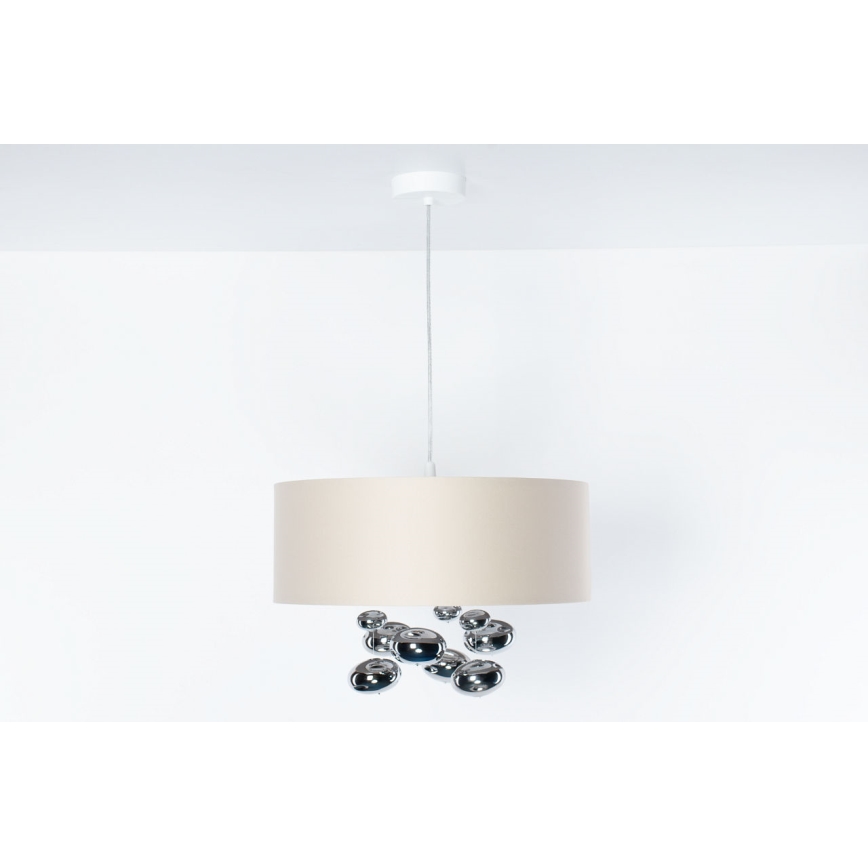 Pendelleuchte an Kabel BUBBLE 1xE27/60W/230V Ø 40 cm beige