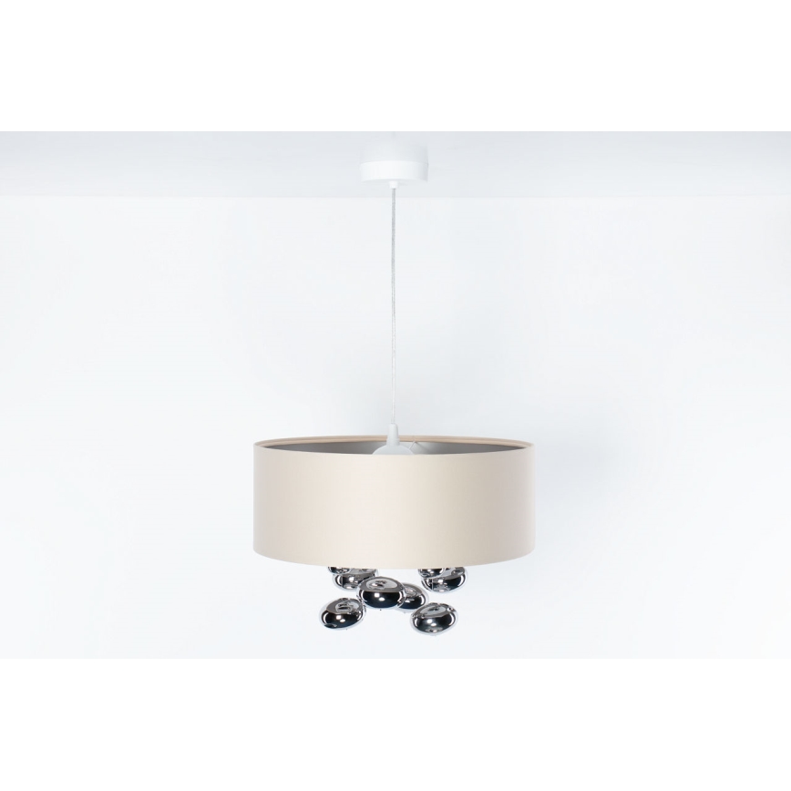 Pendelleuchte an Kabel BUBBLE 1xE27/60W/230V Ø 40 cm beige