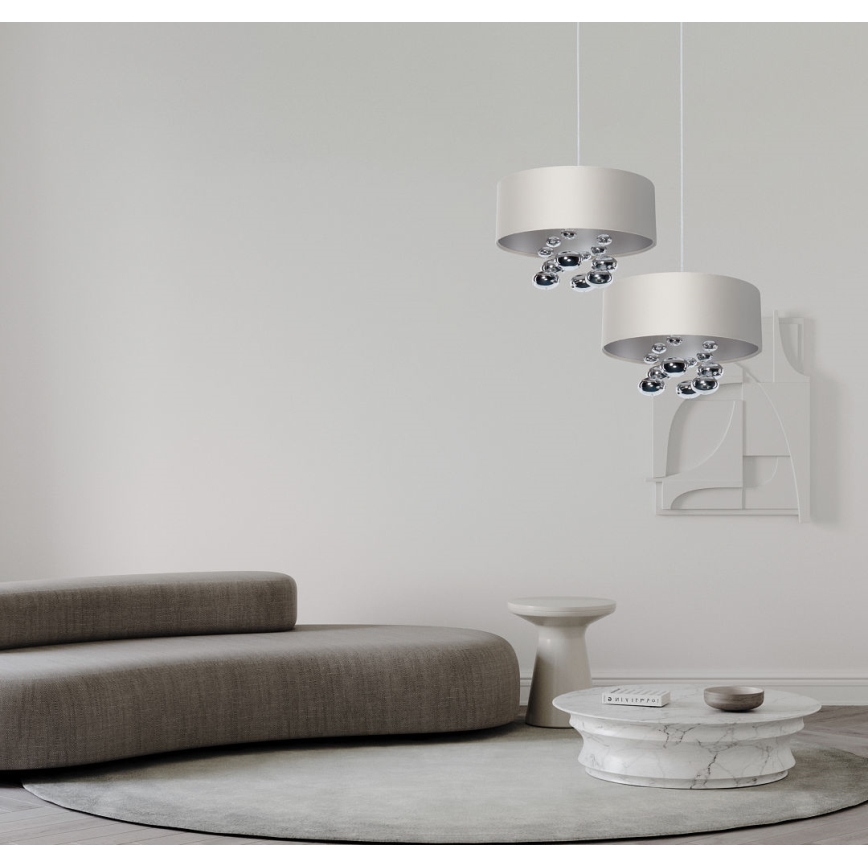 Pendelleuchte an Kabel BUBBLE 1xE27/60W/230V Ø 40 cm weiß