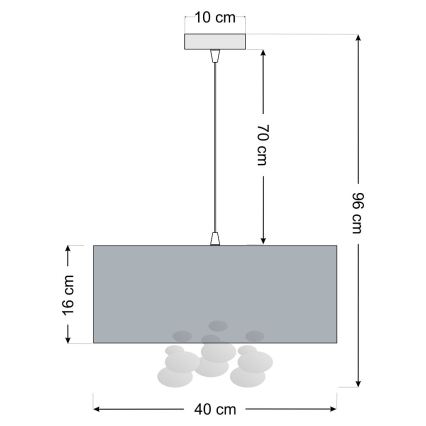 Pendelleuchte an Kabel BUBBLE 1xE27/60W/230V Ø 40 cm weiß