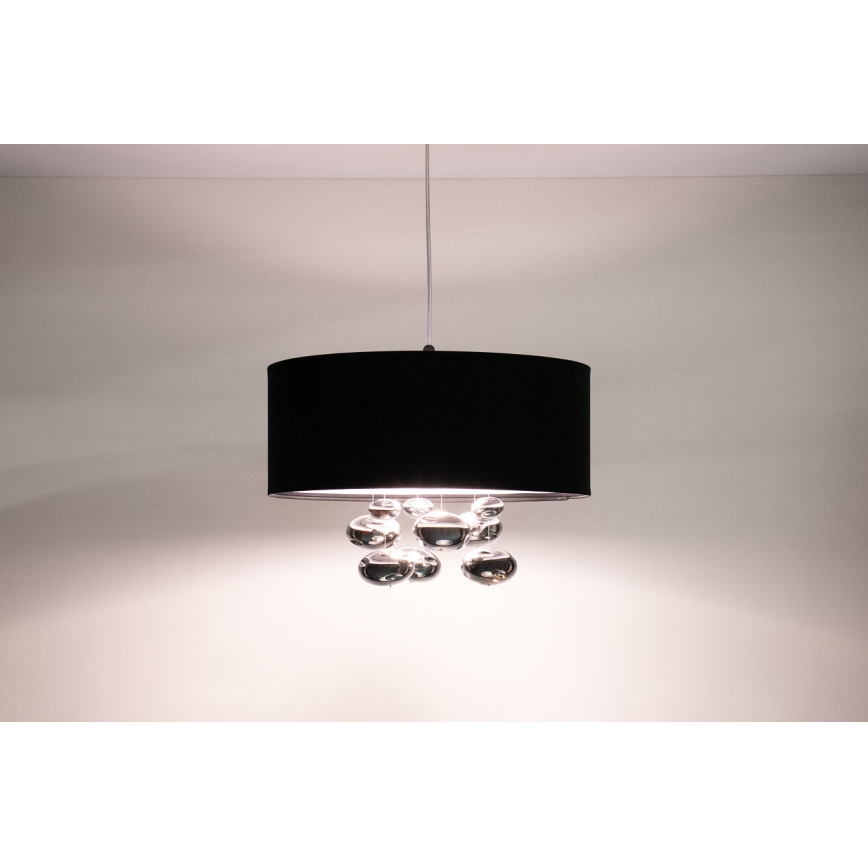 Pendelleuchte an Kabel BUBBLE 1xE27/60W/230V Ø 50 cm schwarz