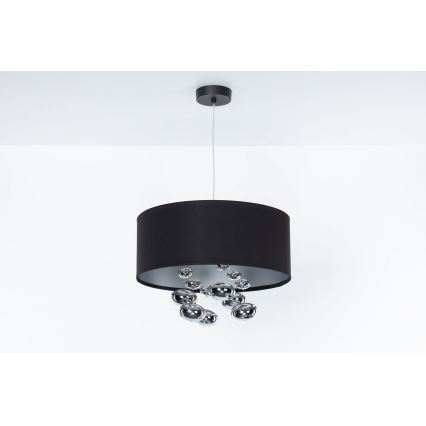 Pendelleuchte an Kabel BUBBLE 1xE27/60W/230V Ø 50 cm schwarz