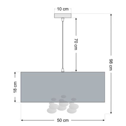 Pendelleuchte an Kabel BUBBLE 1xE27/60W/230V Ø 50 cm schwarz