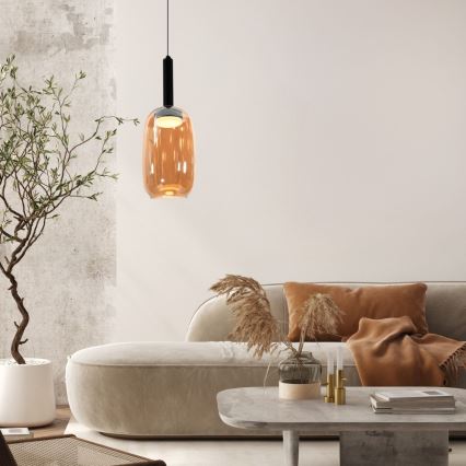 Pendelleuchte an Kabel BUENO 1xGX53/9W/230V Ø 15 cm rauchbraun