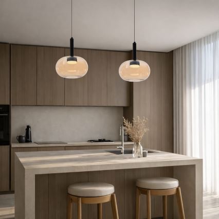 Pendelleuchte an Kabel BUENO 1xGX53/9W/230V Ø 25 cm rauchiges Beige