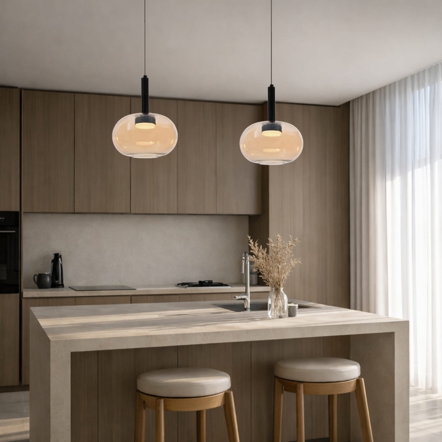 Pendelleuchte an Kabel BUENO 1xGX53/9W/230V Ø 25 cm rauchiges Beige