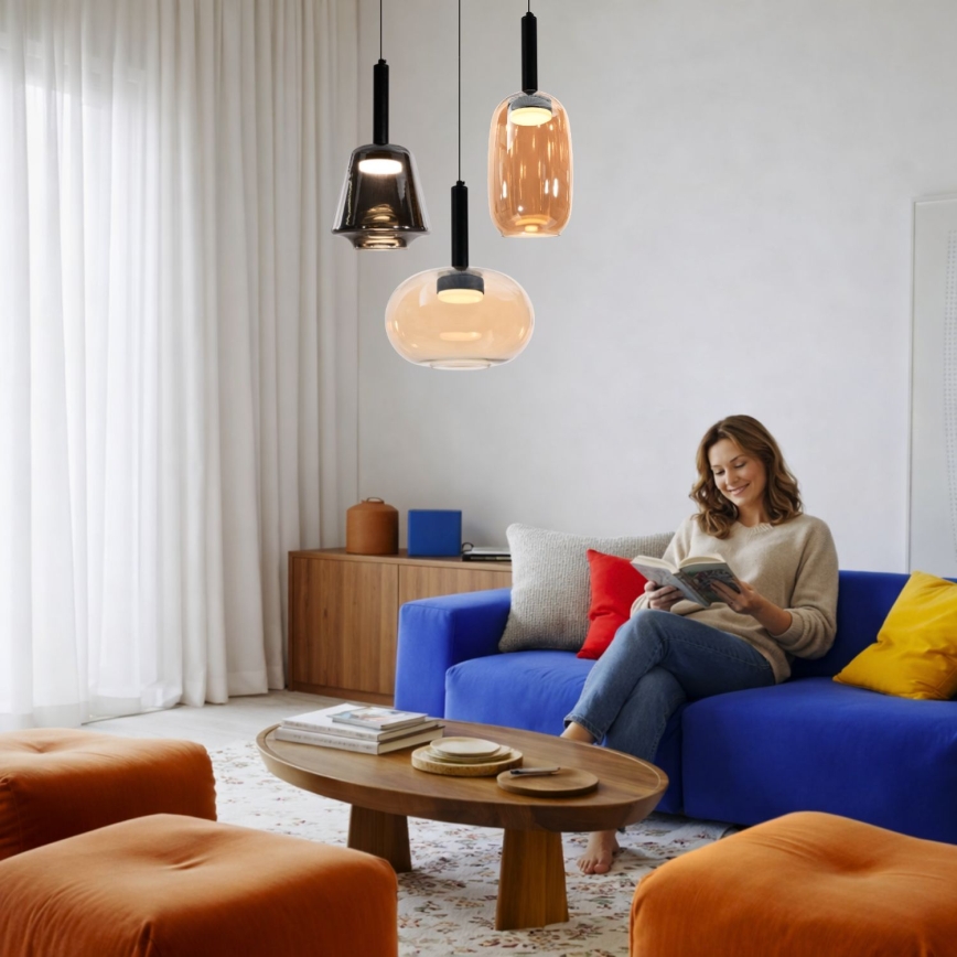Pendelleuchte an Kabel BUENO 1xGX53/9W/230V Ø 25 cm rauchiges Beige