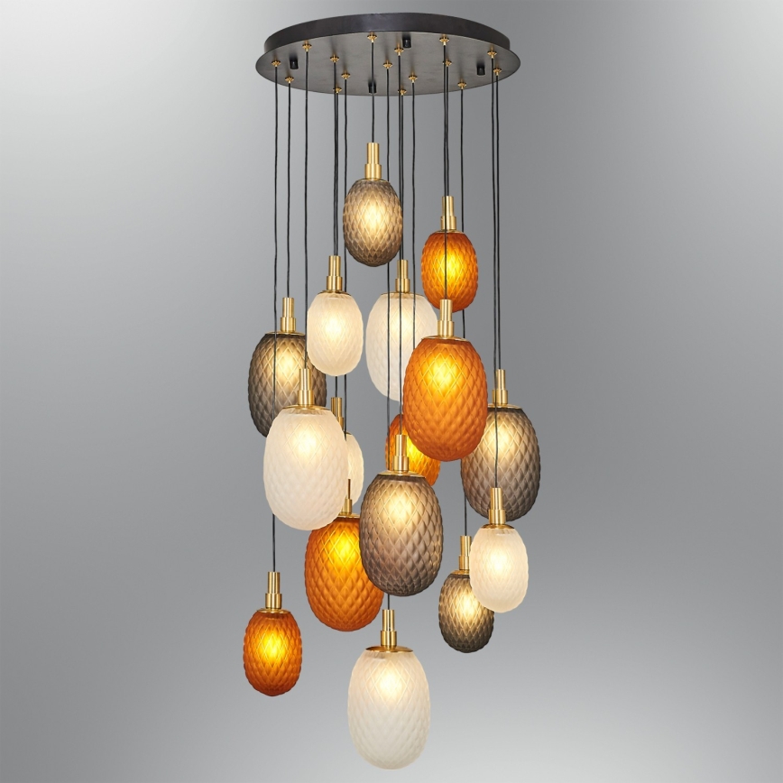 Pendelleuchte an Kabel CACTUS 16xG9/5W/230V kupferfarben/grau/weiß