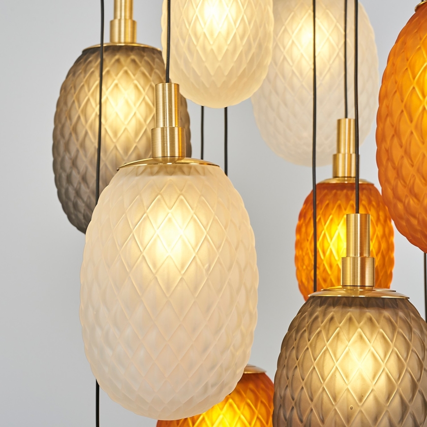 Pendelleuchte an Kabel CACTUS 16xG9/5W/230V kupferfarben/grau/weiß