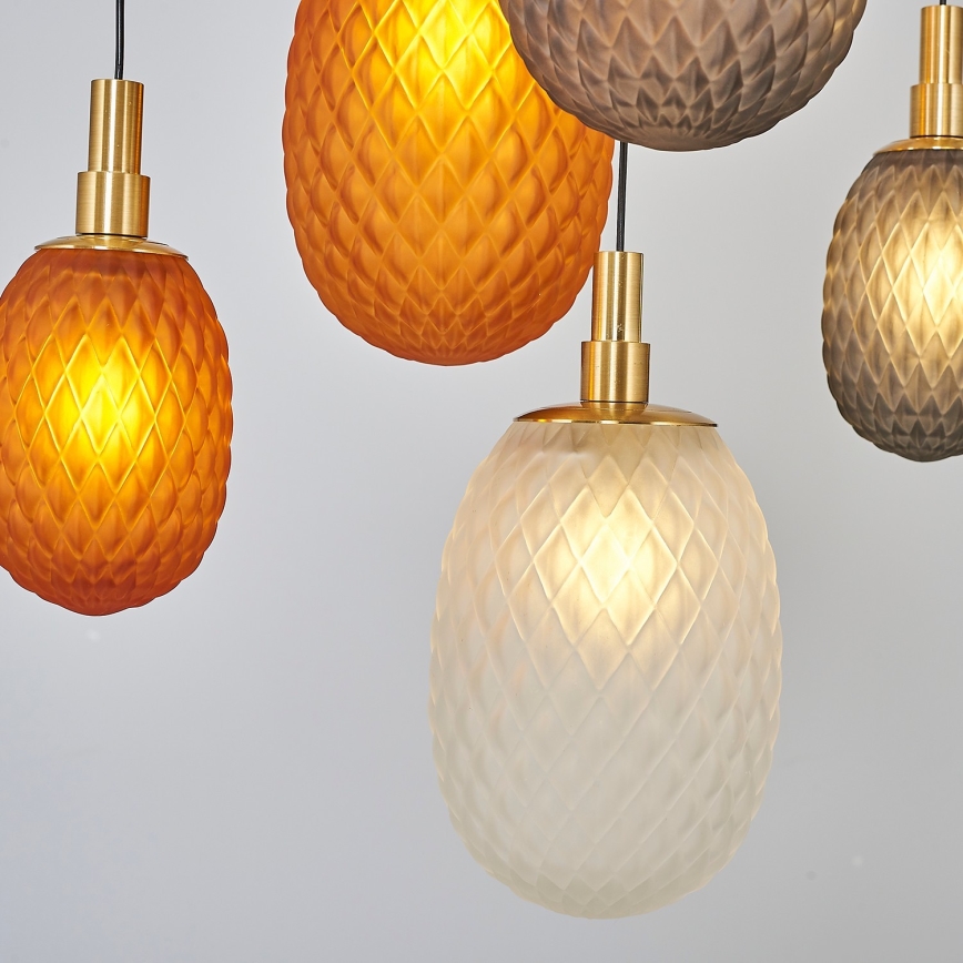 Pendelleuchte an Kabel CACTUS 16xG9/5W/230V kupferfarben/grau/weiß