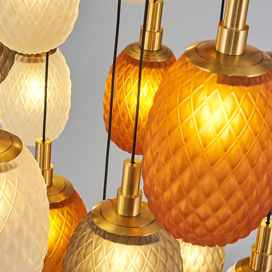 Pendelleuchte an Kabel CACTUS 16xG9/5W/230V kupferfarben/grau/weiß