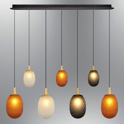 Pendelleuchte an Kabel CACTUS 7xG9/5W/230V kupfer/grau/weiß