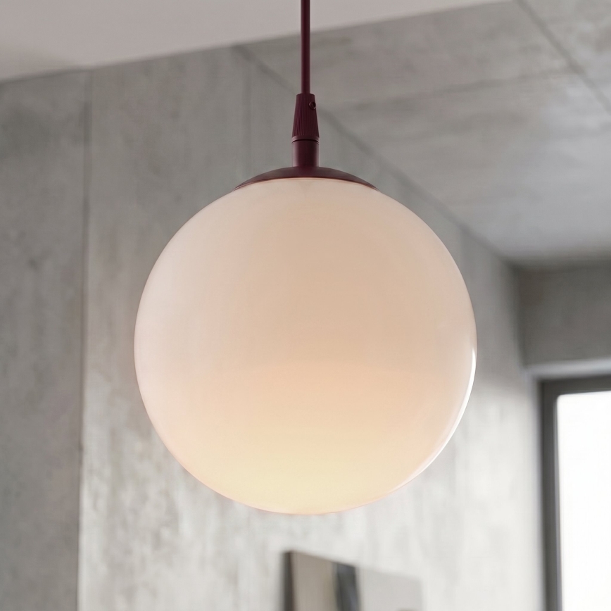 Pendelleuchte an Kabel COSMO 1xE14/10W/230V Ø 14 cm rot/weiß