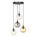 Pendelleuchte an Kabel COSMO 4xE14/10W/230V Ø 40 cm schwarz/klar/rauchschwarz/beige