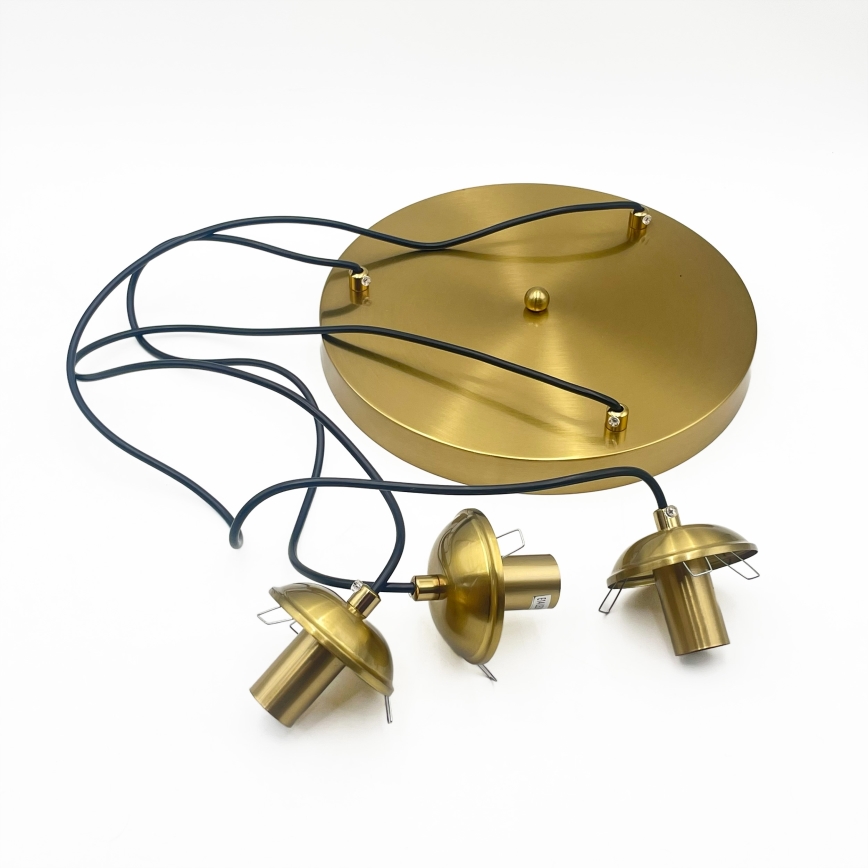 Pendelleuchte an Kabel CRISTAL 3xE14/15W/230V Messing/rauchiges Beige