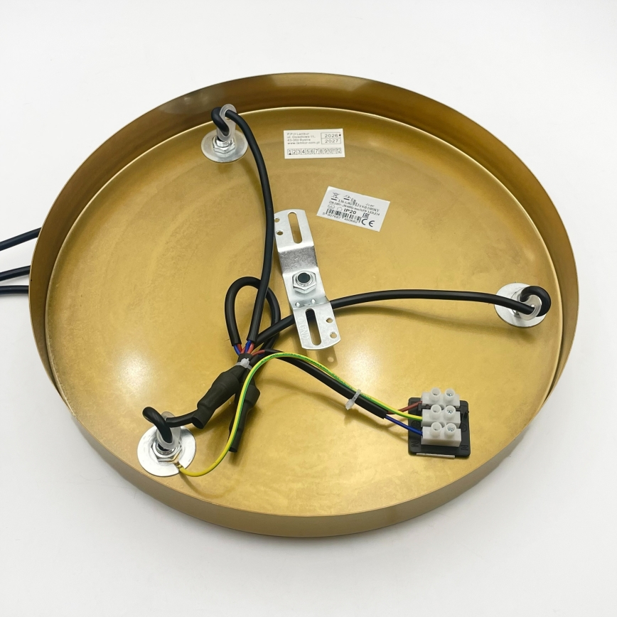 Pendelleuchte an Kabel CRISTAL 3xE14/15W/230V Messing/rauchiges Beige