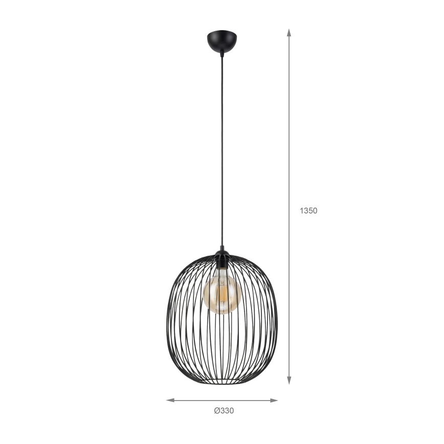 Pendelleuchte an Kabel DESTELLO 1xE27/15W/230V Ø 32 cm schwarz