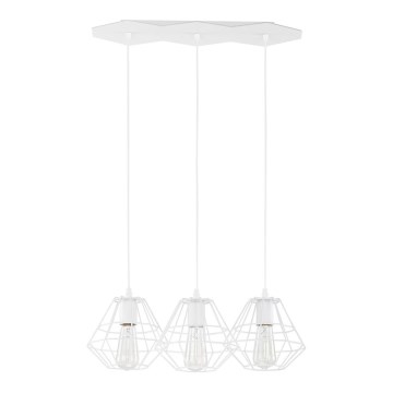 Pendelleuchte an Kabel DIAMOND 3xE27/60W/230V weiß