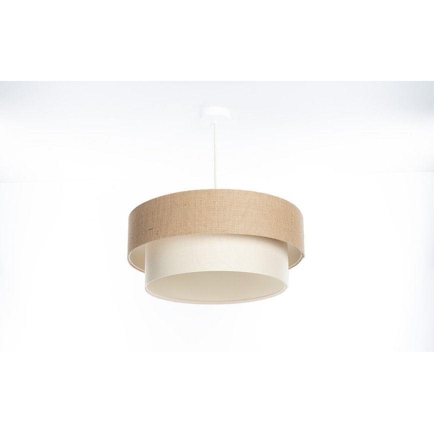 Pendelleuchte an Kabel DUO 1xE27/60W/230V Ø 50 cm beige/creme
