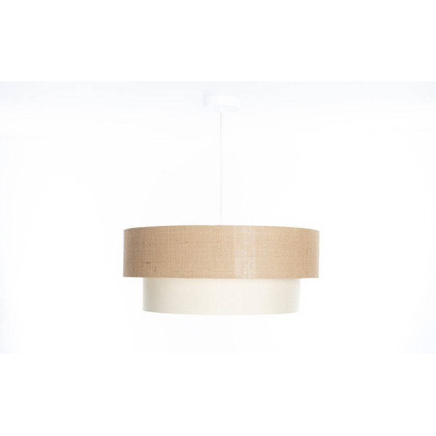 Pendelleuchte an Kabel DUO 1xE27/60W/230V Ø 50 cm beige/creme