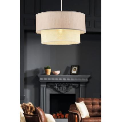 Pendelleuchte an Kabel ECHO 1xE27/60W/230V beige/creme