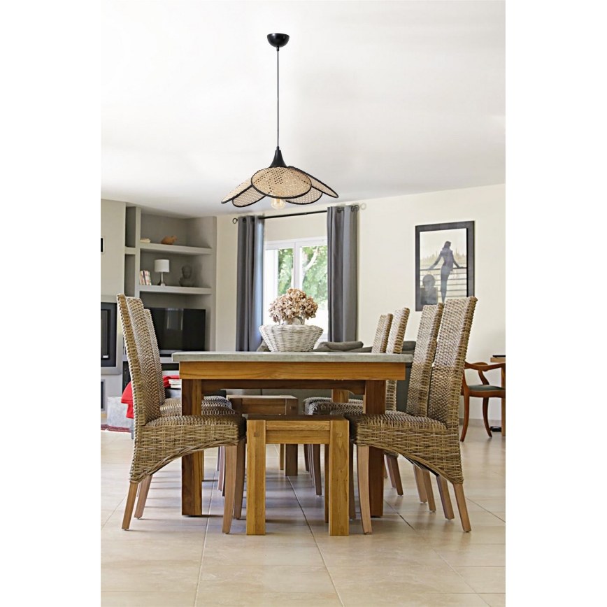 Pendelleuchte an Kabel FUME 1xE27/40W/230V Ø 45 cm schwarz/beige