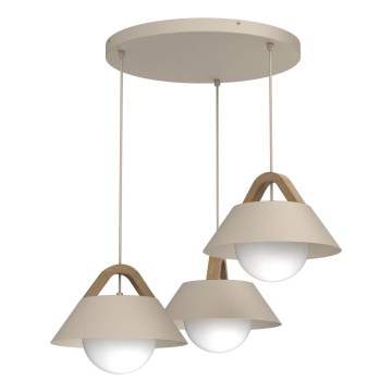 Pendelleuchte an Kabel FUNDA 3xE27/15W/230V beige