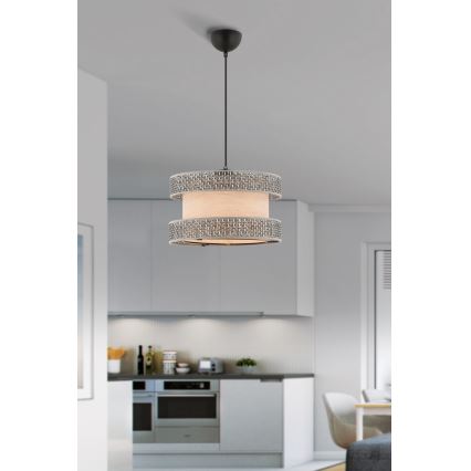Pendelleuchte an Kabel HALO 1xE27/60W/230V beige/grau