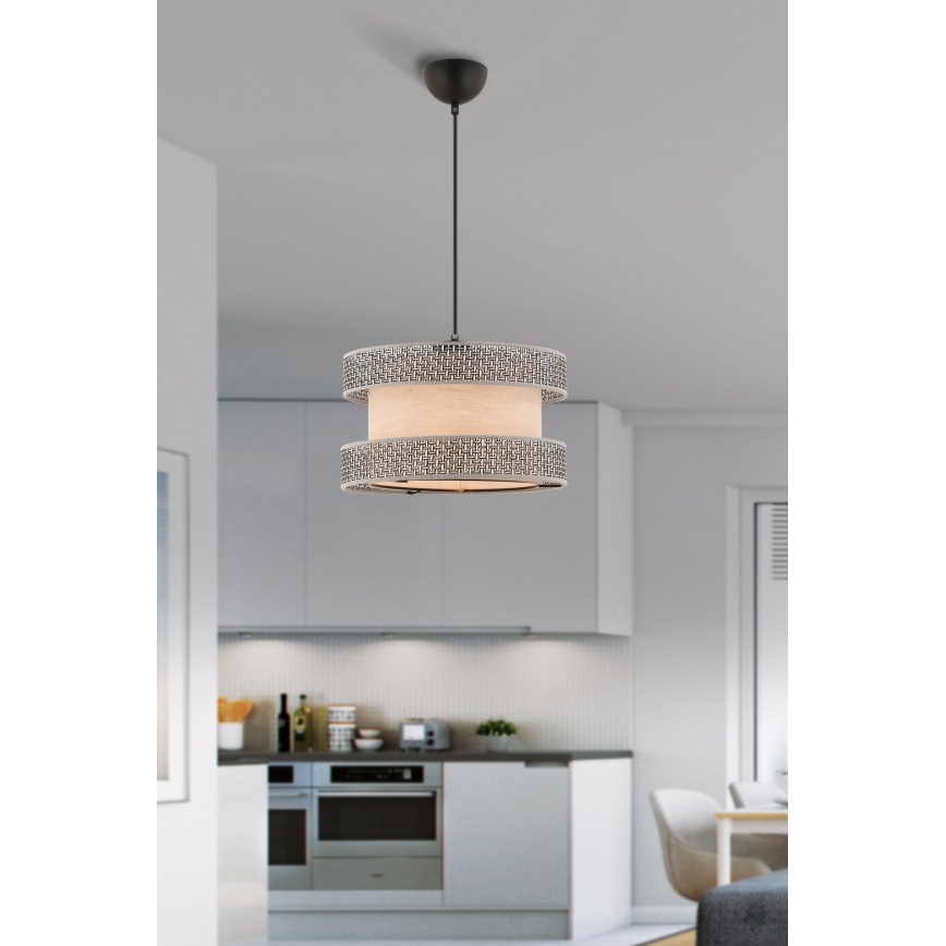 Pendelleuchte an Kabel HALO 1xE27/60W/230V beige/grau